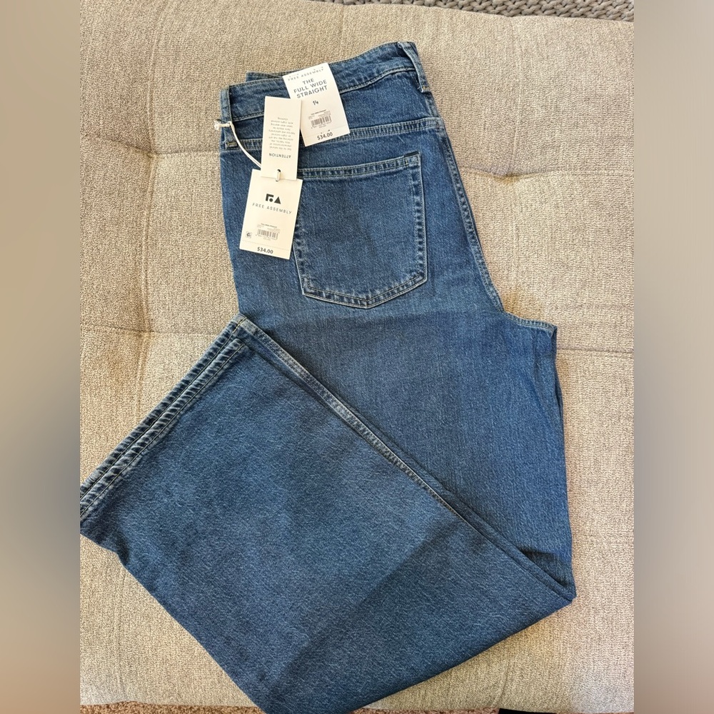 Size 14 Wide & Straight Leg Blue Jeans